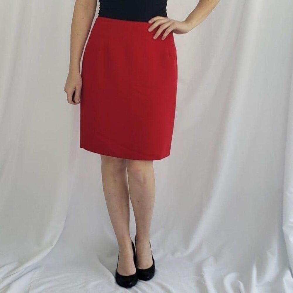 90s Red Pencil Skirt
